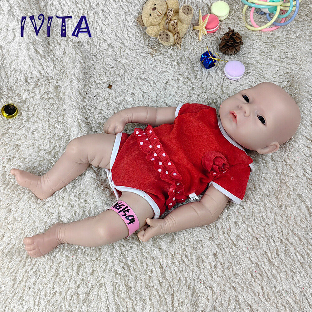 18Soft Full Body Solid Silicone Bebe Reborn Doll Handmade Artist