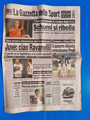 GAZZETTA DELLO SPORT 4 JULI 1996 SCHUMACHER-RAVANELLI-BRUNO PIATTELLI