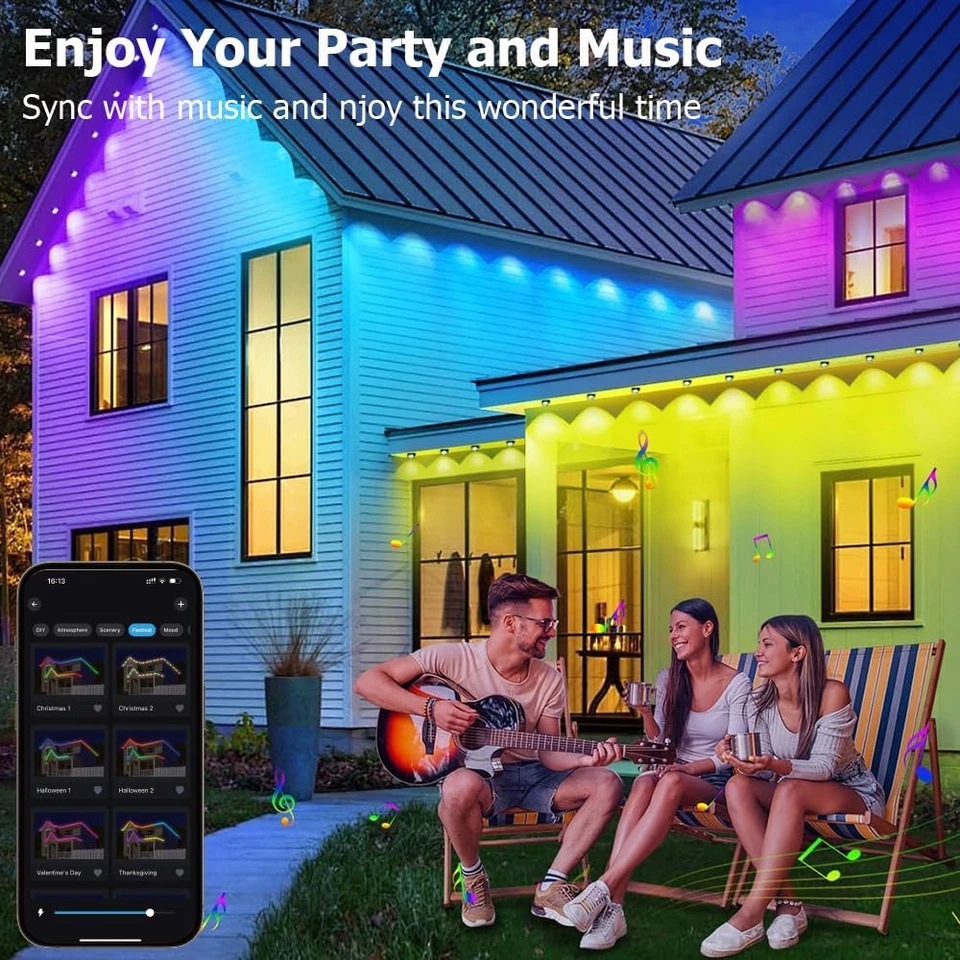 Christmas Lights Indoor/Outdoor, Eternity String Lights IP67 Waterproof, 66Ft RG - Image 2 of 4