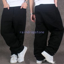 HIP HOP Loose Baggy Denim Jeans SkateBoarding Mens Streetwear Pants Trousers
