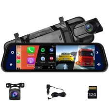 Specchietto Retrovisore Dash Cam Auto CarPlay Wireless Android Auto, Bluetooth, - Miniatura 1