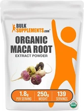 BulkSupplements Organic Maca Root Extract Powder 250g - 1.8g Per Serving
