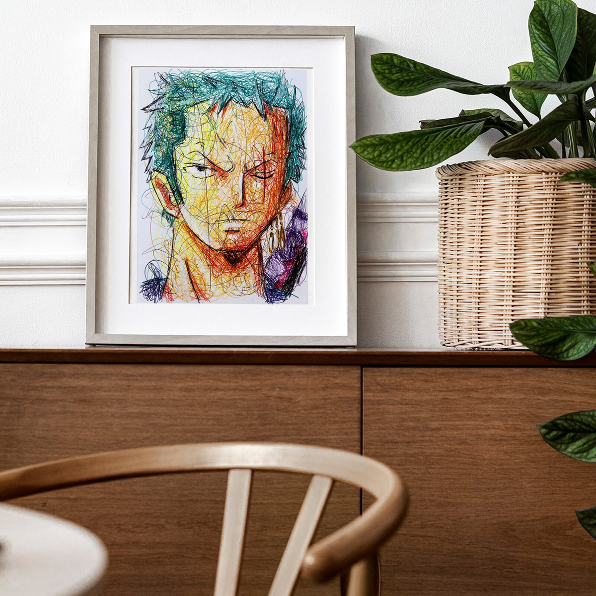 Roronoa Zoro Ballpoint Pen Print, One Piece Art Poster | eBay