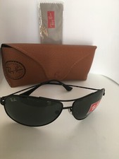 Ray-Ban RB 3293 006/71 Unisex Aviator Sunglasses Matte Black Frame/Green Lenses