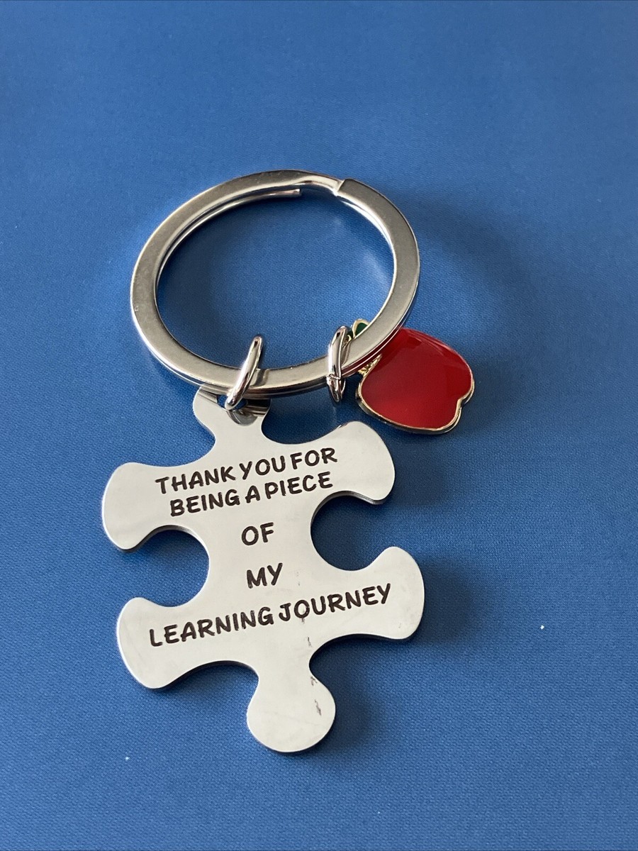 Thank You Jigsaw Piece Keyring Teacher Work Colleague Split Ring