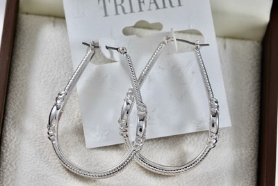  Trifari Costume Hoop Earrings