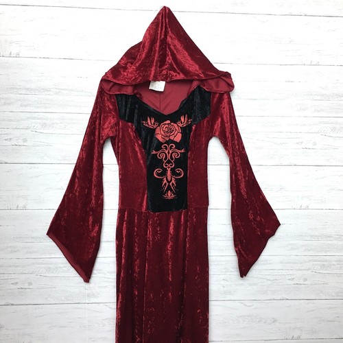 Spirit Halloween Red Velvet Maxi Dress Renaissance Fair Pagan Witch Gothic L