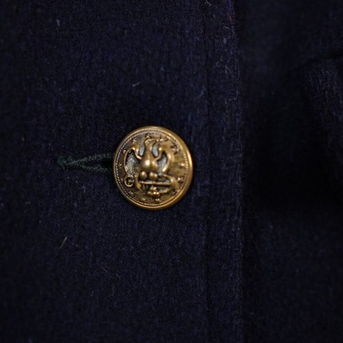 Boys Toddler Vintage Wool Pea Coat Navy Red Sherpa Type lining Gold EagleButtons - Picture 6 of 8