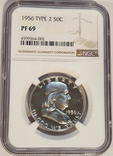 NGC PF 69 1956-P Type 2 Franklin Half Dollar