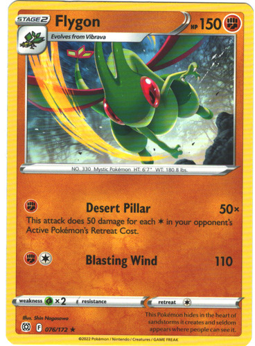 Flygon 76/172 Brilliant Stars Regular Rare Pokemon Card TCG 076/172 Pokémon