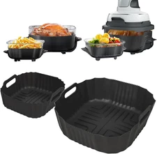 BYKITCHEN Air Fryer Silicone Liners for Ninja Crispi Portable Glass Airfryer, 2P