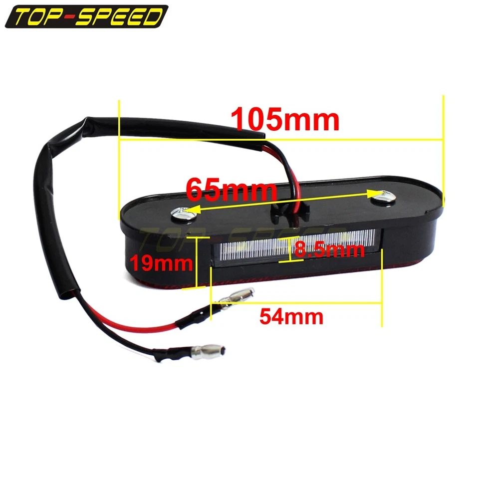 Reflector rojo indicador de luz de matrícula de motocicleta para Honda CB350 CR125R Foto 3 de 4