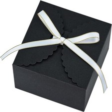 Small Black Boxes for Gifts, 10 PCS Premium Gift Box with Ribbon for Thanksgivin