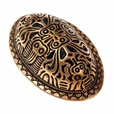 Ovalfibel Schalenfibel Buckelfibel Wikinger LARP Mittelalter Bronze/Versilbert