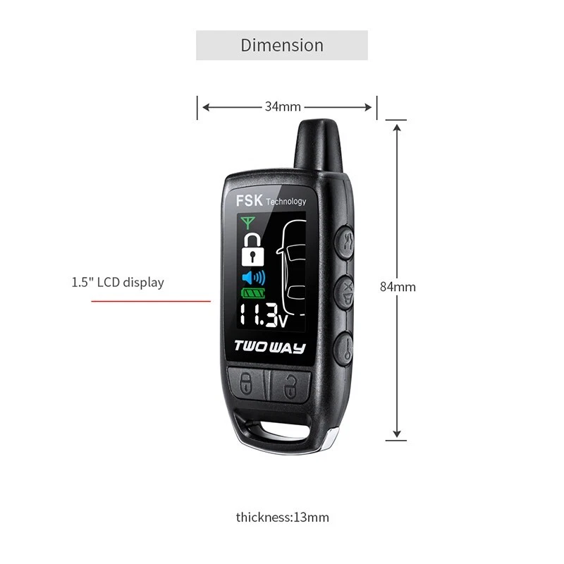 EASYGUARD 2 Way car Alarm with Rechargeable LCD Pager Vibration Alarm 868Mhz - Image 3 of 4
