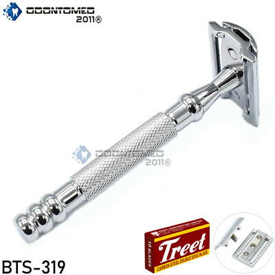 5 Double Edge Blades - 1 Men's Safety Razor For Shaving Stainless Steel BTS-319