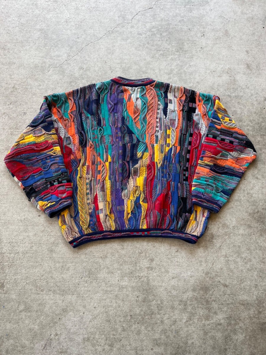 Vintage 90s Tundra Canada Multi Colored Coogi Style Cotton Cosby