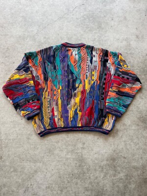 Vintage 90s Tundra Canada Multi Colored Coogi Style Cotton Cosby