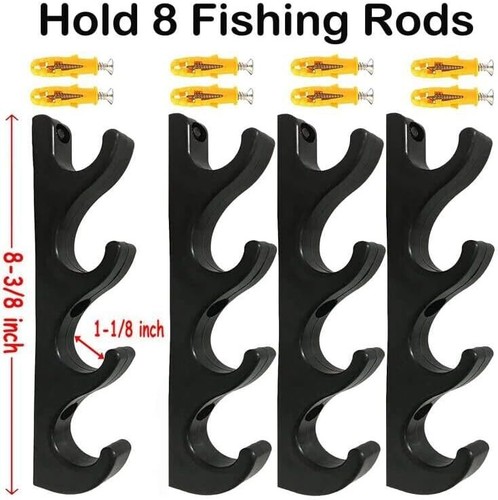 Fishing Rod Storage Rack Holder Horizontal Wall Rod Mounts - Hold 8 Fishing Rods - Picture 2 of 6