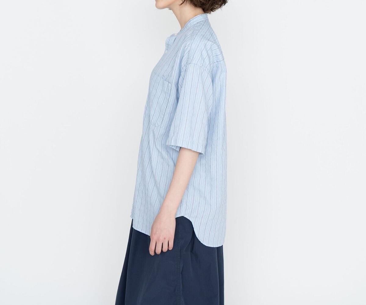 ASK availability First) nanamica Band Collar Dobby Stripe S ASK availability First) nanamica Band Collar Dobby Stripe S