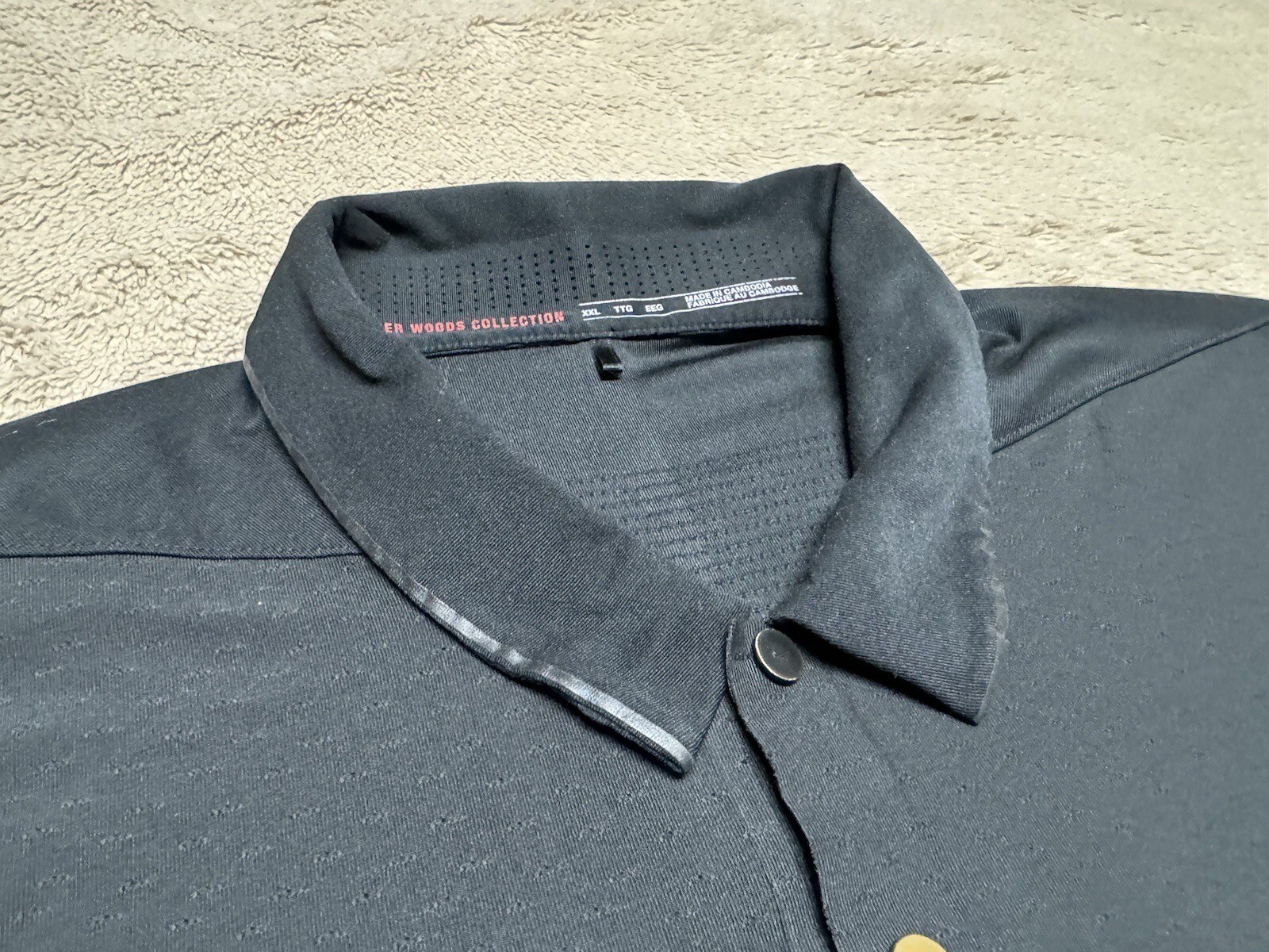 Tiger Woods Nike Polo Shirt Mens 2XL Black Short … - image 8