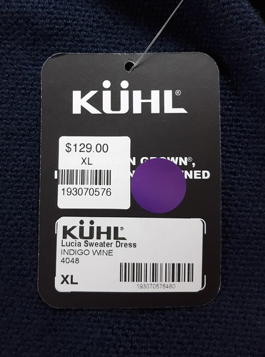 New Kuhl Lucia Sweater Dress Size XL Indigo Wine Wool Blend NWT - Picture 7 of 12