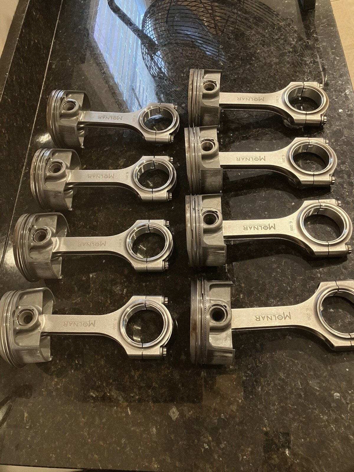 Lot of 8 Dodge Hellcat Mopar Pistons Molnar Rods ARP Studs Hemi Low