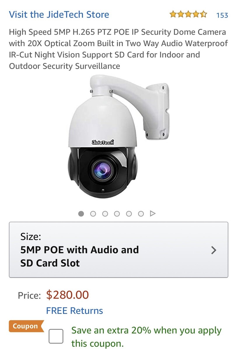 20x Zoom Jidetech Camera App JIDETECH 5MP PTZ POE IP Security Dome