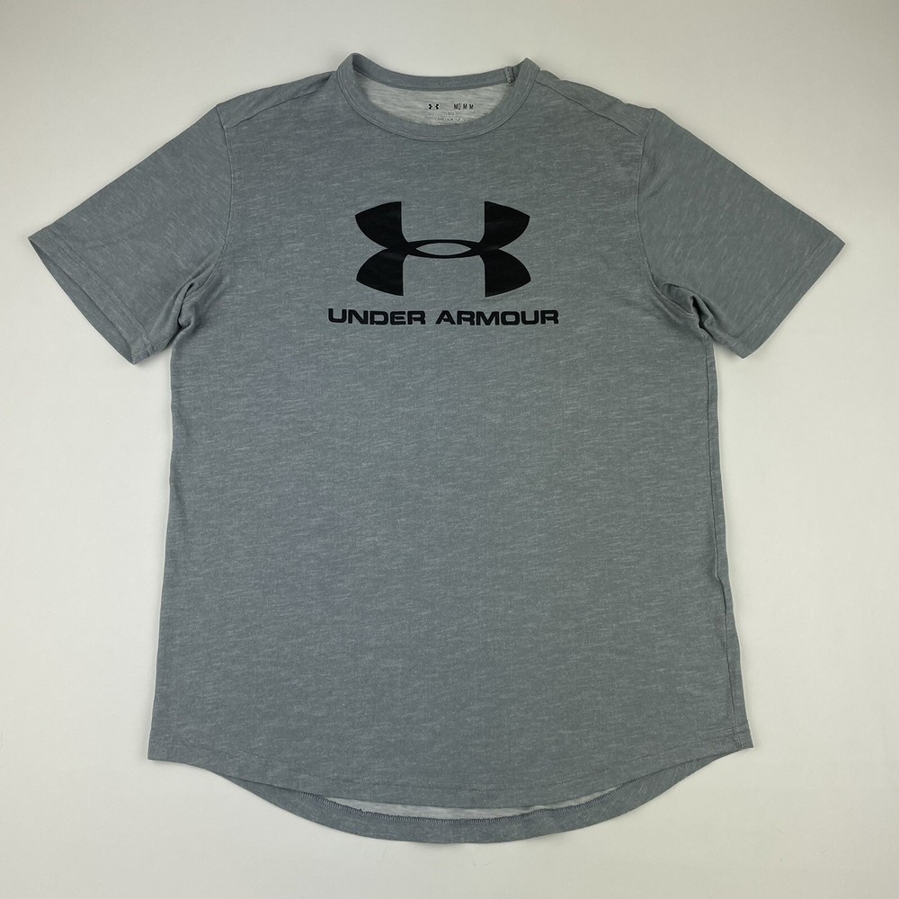 Under Armour UA Men’s T-Shirt Tee HearGear Gray Logo Medium
