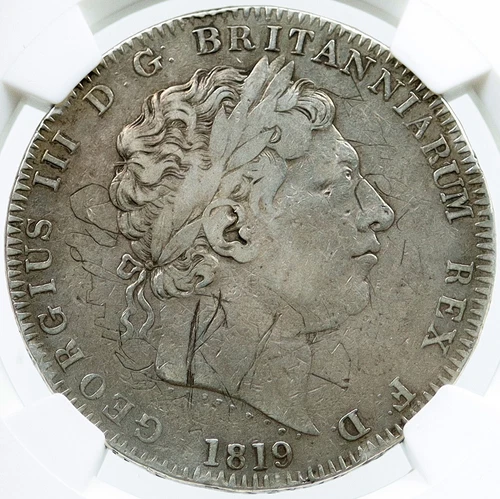 1819 GREAT BRITAIN UK King George III 0.84oz Silver CROWN Coin NGC i117859