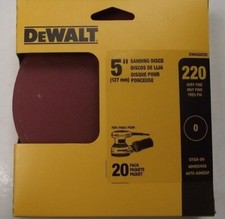 DEWALT DWAS50220 220 Grit 5 Disc No Hole PSA ...