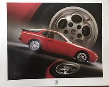 Porsche 924 2-View Design Series Original Factory Car Poster! Own It