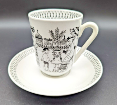 Rare! Arabia Finland Vintage EMILIA, Cocoa/Coffee/Tea Cup & Saucer