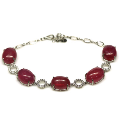 BIG HAND silver925×k18×coral×Ruby Socute925 Pink Coral Bracelet | Sterling Silver Pink