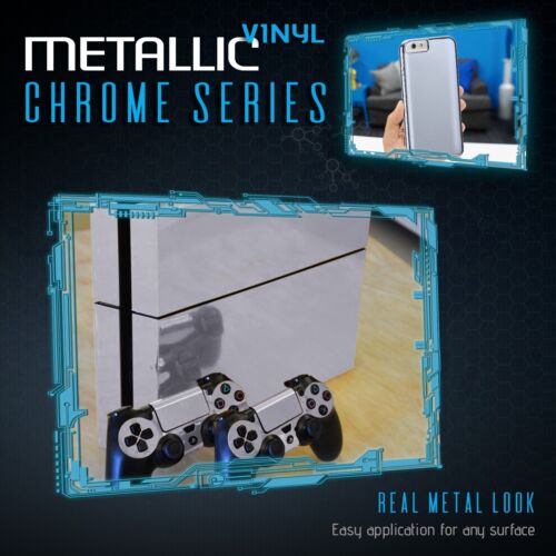 Silver Chrome Mirror Vinyl Wrap Film Roll Sheet Air Bubble Free 12" x 60" In - Foto 5 di 8