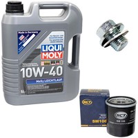 MotoröL Set 10W-40 5 Liter + ÖLfilter Sm 106 + Schraube FüR Toyota Corolla 1.3