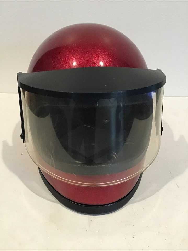 Винтажный красный металлический шлем с биркой на все лицо 81 Grant VG11 средний размер - Изображение 2 из 4