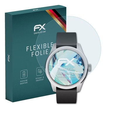 atFoliX 3x Folie für Withings ScanWatch 2 42 mm Schutzfolie klar&flexibel