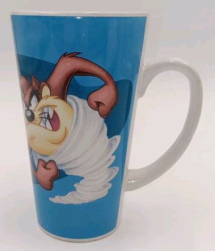 Gibson Looney Tunes Tazmanian Devil Tall Coffee Tea Mug / Cup, Blue and White - Picture 3 of 7