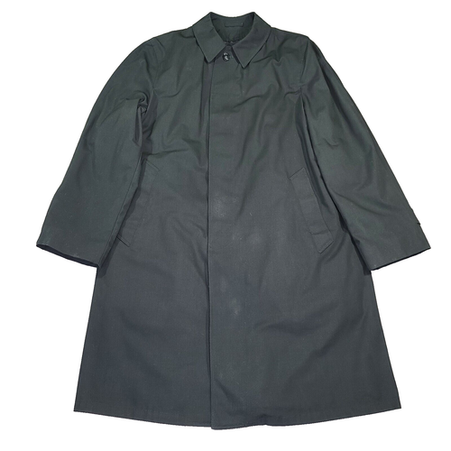 Vintage WEATHER JACK Herren L schwarz lang Staubmantel Trenchcoat herausnehmbares Kunstfutter