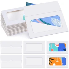 Window Gift Card Envelopes 60 Pack 3.9 x 2.4 inch Blank Sleeves White