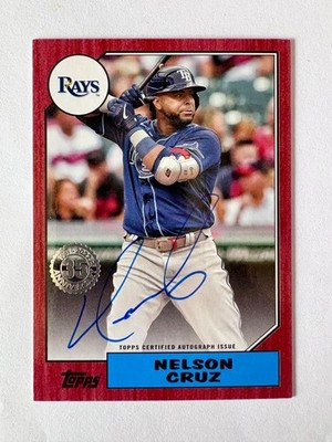 2022 Topps Nelson Cruz Red Parallel On Card Autograph SSP #24/25 Baseball Auto