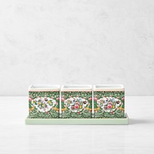 Famille Rose Herb Planter with Tray, Set of 3