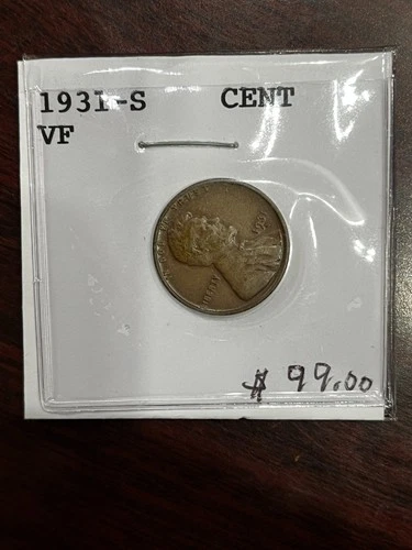 1931-S Lincoln Wheat Cent Penny VF