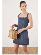 Reformation Parker Denim Sleeveless Mini Dress Size 8