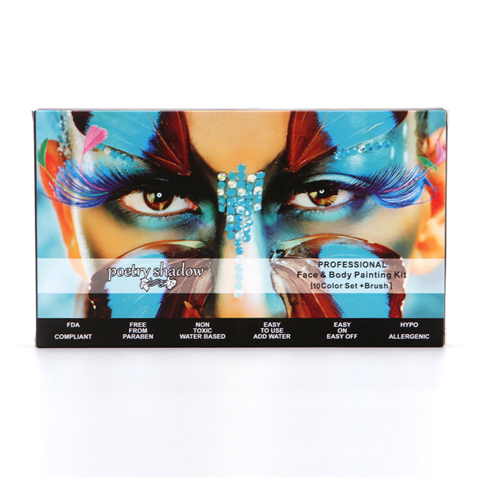 1-Professional Face & Body Painting Kit 10 Colors Split Cakes Palette Makeup