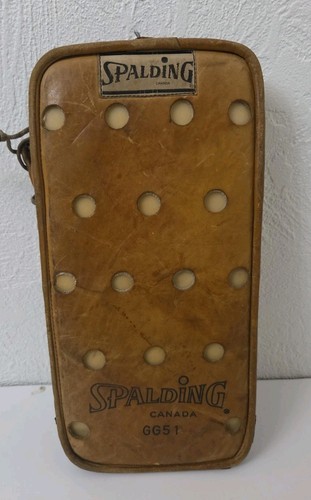 Vntg Spalding GG51 Leather Hockey Goalie Blocker Right Hand, Made In Canada M76