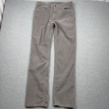 Vintage Levis 519-1555 Corduroy Pants Mens 34x34 Gray Straight Leg White Tab