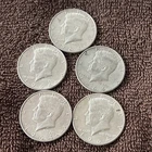 Lot Of 5 ~ 1964 D KENNEDY Half Dollar Coins 90% Silver No Reserve Auction