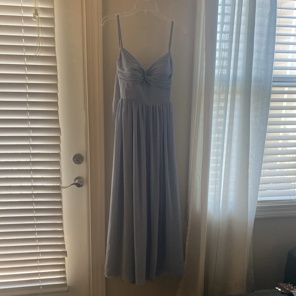 Vestido de dama de honor Azazie para mujer talla A0 en azul polvoriento Foto 2 de 4